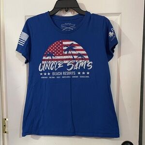 Grunt Style Blue Uncle Sam's Short Sleeve Tee. Size XL